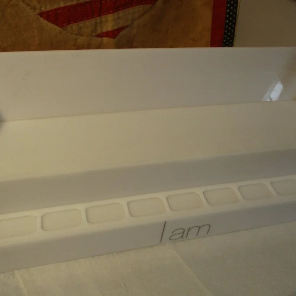 Tiered White Plastic Display Shelf Rack Stand Organizer for Home or Store